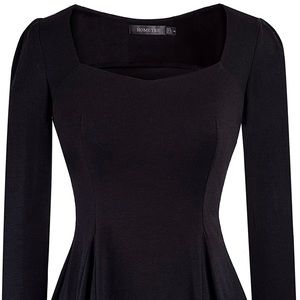 NWT black blouse with flattering square tailored neckline. Size L